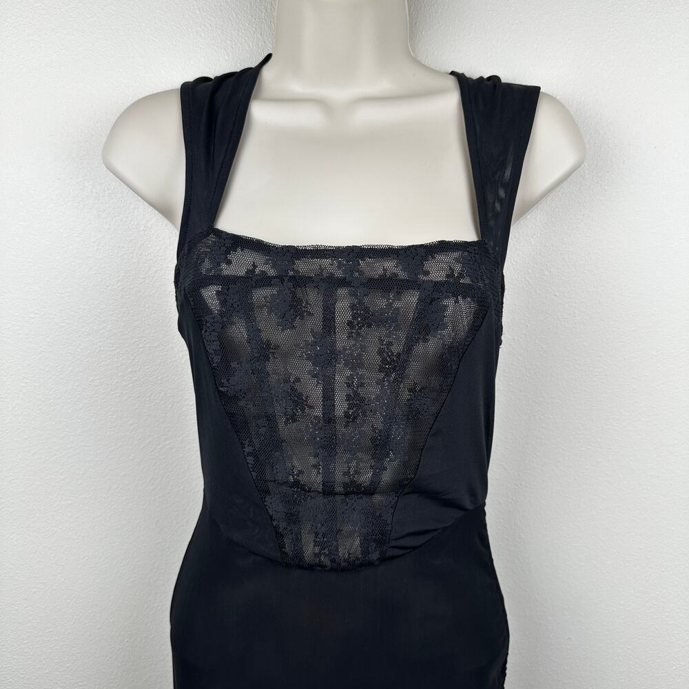 NEW Intimately Free People Corset-Is Convertible Mesh Dress Black S Dark Romance - Picture 6 of 16